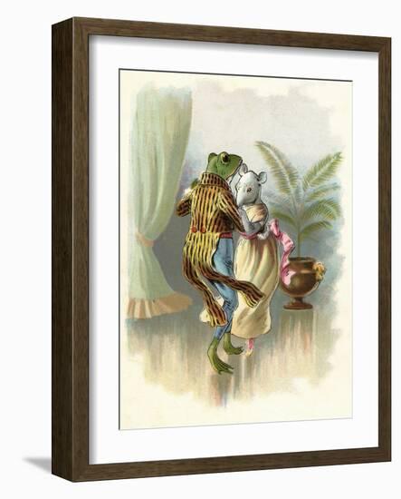 A Frog He Would a Wooing Go, Children's Book Illustration-null-Framed Giclee Print