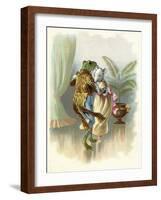 A Frog He Would a Wooing Go, Children's Book Illustration-null-Framed Giclee Print