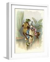 A Frog He Would a Wooing Go, Children's Book Illustration-null-Framed Giclee Print