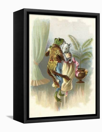 A Frog He Would a Wooing Go, Children's Book Illustration-null-Framed Stretched Canvas