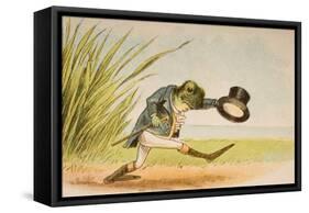 A Frog He Would A-Wooing Go, from 'Old Mother Goose's Rhymes and Tales', Published by Frederick…-Constance Haslewood-Framed Stretched Canvas
