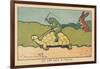 A Frog Sitting on the Back of a Turtle Whips it up to Make it Move Faster.” from 120 Cm to an Hour.-Benjamin Rabier-Framed Giclee Print