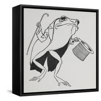 A Frog Wearing Top Hat and Tails, Carrying a Cane-Arthur Rackham-Framed Stretched Canvas