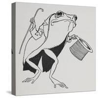 A Frog Wearing Top Hat and Tails, Carrying a Cane-Arthur Rackham-Stretched Canvas