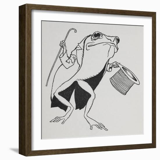 A Frog Wearing Top Hat and Tails, Carrying a Cane-Arthur Rackham-Framed Giclee Print