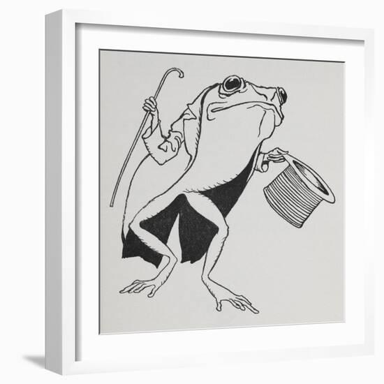 A Frog Wearing Top Hat and Tails, Carrying a Cane-Arthur Rackham-Framed Giclee Print