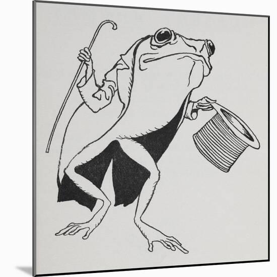 A Frog Wearing Top Hat and Tails, Carrying a Cane-Arthur Rackham-Mounted Giclee Print