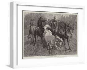 A Frosty Morning, Cavalry Horses at Exercise-John Charlton-Framed Giclee Print