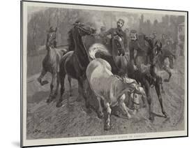 A Frosty Morning, Cavalry Horses at Exercise-John Charlton-Mounted Giclee Print