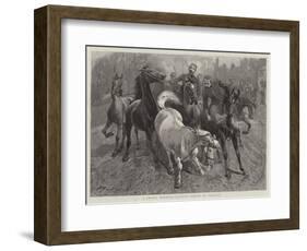 A Frosty Morning, Cavalry Horses at Exercise-John Charlton-Framed Giclee Print