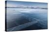 A Frozen Lake, So Clear its Possible to See Through the Ice, Near Absiko, Sweden-David Clapp-Stretched Canvas