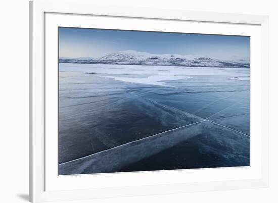 A Frozen Lake, So Clear its Possible to See Through the Ice, Near Absiko, Sweden-David Clapp-Framed Photographic Print