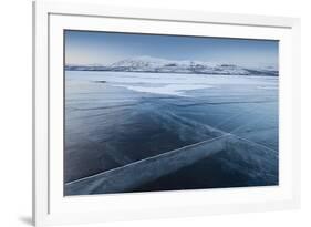 A Frozen Lake, So Clear its Possible to See Through the Ice, Near Absiko, Sweden-David Clapp-Framed Photographic Print