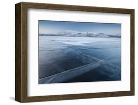 A Frozen Lake, So Clear its Possible to See Through the Ice, Near Absiko, Sweden-David Clapp-Framed Photographic Print