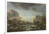 A Frozen River by a Town at Evening, Ca 1665-Aert van der Neer-Framed Giclee Print