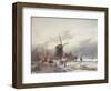 A Frozen River Landscape with a Windmill-Sir Lawrence Alma-Tadema-Framed Giclee Print