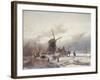 A Frozen River Landscape with a Windmill-Sir Lawrence Alma-Tadema-Framed Giclee Print