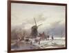 A Frozen River Landscape with a Windmill-Sir Lawrence Alma-Tadema-Framed Giclee Print