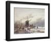 A Frozen River Landscape with a Windmill-Sir Lawrence Alma-Tadema-Framed Giclee Print