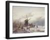 A Frozen River Landscape with a Windmill-Sir Lawrence Alma-Tadema-Framed Giclee Print