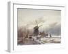 A Frozen River Landscape with a Windmill-Sir Lawrence Alma-Tadema-Framed Giclee Print