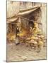 A Fruit Stall at the Base of the Campanile, San Giovanni Elemosinario, Near the rialto, Venice-Helen Allingham-Mounted Giclee Print