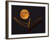 A Full Corn Moon Rises Above a Large Metal Sculpture on the Campus of the University of Minnesota-null-Framed Photographic Print