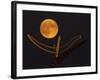 A Full Corn Moon Rises Above a Large Metal Sculpture on the Campus of the University of Minnesota-null-Framed Photographic Print