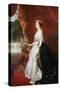 A Full Length Portrait of Empress Eugenie (1826-1920)-Franz Xaver Winterhalter-Stretched Canvas