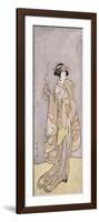 A Full-Length Portrait of the Actor Ichikawa Monnosuke II in a Female Role Holding an Incense Burne-Katsukawa Shunsho-Framed Giclee Print