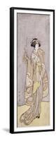 A Full-Length Portrait of the Actor Ichikawa Monnosuke II in a Female Role Holding an Incense Burne-Katsukawa Shunsho-Framed Giclee Print