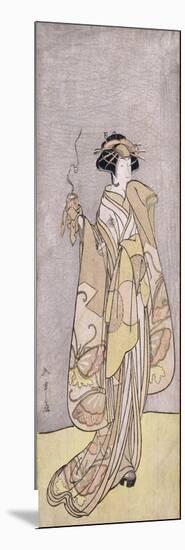A Full-Length Portrait of the Actor Ichikawa Monnosuke II in a Female Role Holding an Incense Burne-Katsukawa Shunsho-Mounted Giclee Print