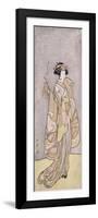 A Full-Length Portrait of the Actor Ichikawa Monnosuke II in a Female Role Holding an Incense Burne-Katsukawa Shunsho-Framed Giclee Print