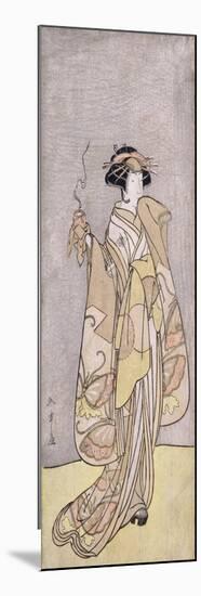 A Full-Length Portrait of the Actor Ichikawa Monnosuke II in a Female Role Holding an Incense Burne-Katsukawa Shunsho-Mounted Giclee Print