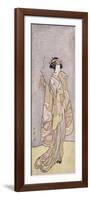 A Full-Length Portrait of the Actor Ichikawa Monnosuke II in a Female Role Holding an Incense Burne-Katsukawa Shunsho-Framed Giclee Print