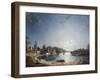 A Full Moon on the River at Brentford-Henry Pether-Framed Giclee Print