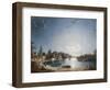 A Full Moon on the River at Brentford-Henry Pether-Framed Giclee Print