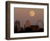 A Full Moon Rises Behind Downtown Saint Louis Buildings and the Gateway Arch Friday-Charlie Riedel-Framed Photographic Print