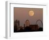 A Full Moon Rises Behind Downtown Saint Louis Buildings and the Gateway Arch Friday-Charlie Riedel-Framed Photographic Print