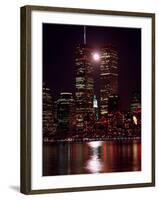 A Full Moon Rises Between New York's Twin Towers for the Second Time This Month-null-Framed Premium Photographic Print