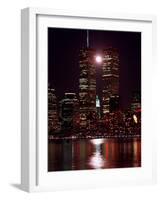 A Full Moon Rises Between New York's Twin Towers for the Second Time This Month-null-Framed Photographic Print