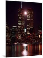 A Full Moon Rises Between New York's Twin Towers for the Second Time This Month-null-Mounted Photographic Print