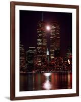 A Full Moon Rises Between New York's Twin Towers for the Second Time This Month-null-Framed Photographic Print