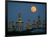 A Full Moon Rises in the Night Sky During a Lunar Eclipse-null-Framed Photographic Print