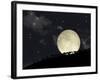 A Full Moon Rising Behind a Row of Hilltop Trees-null-Framed Art Print