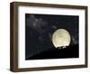 A Full Moon Rising Behind a Row of Hilltop Trees-null-Framed Art Print