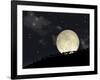 A Full Moon Rising Behind a Row of Hilltop Trees-null-Framed Art Print