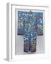 A Furisode of Sky Blue Silk Satin Embroidered in Coloured Silks and Couched Gilt Threads with…-null-Framed Giclee Print