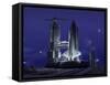 A Futuristic Space Shuttle Awaits Launch-Stocktrek Images-Framed Stretched Canvas