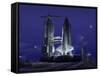 A Futuristic Space Shuttle Awaits Launch-Stocktrek Images-Framed Stretched Canvas